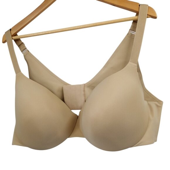 Cacique Beige Full Coverage Lined Underwire Bra Size 46D Stretch Adjustable - Picture 5 of 10